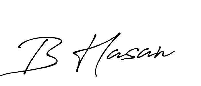 Create a beautiful signature design for name B Hasan. With this signature (Antro_Vectra_Bolder) fonts, you can make a handwritten signature for free. B Hasan signature style 7 images and pictures png