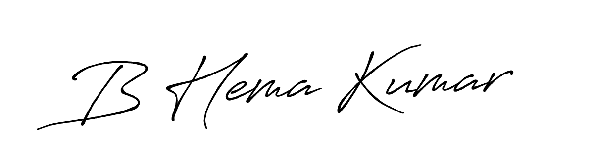 How to make B Hema Kumar name signature. Use Antro_Vectra_Bolder style for creating short signs online. This is the latest handwritten sign. B Hema Kumar signature style 7 images and pictures png