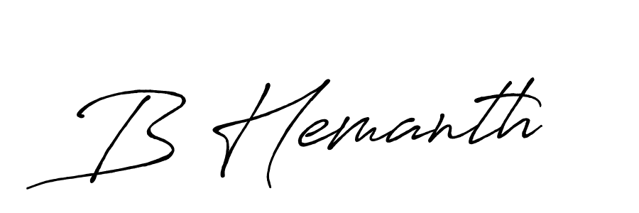 Make a beautiful signature design for name B Hemanth. With this signature (Antro_Vectra_Bolder) style, you can create a handwritten signature for free. B Hemanth signature style 7 images and pictures png