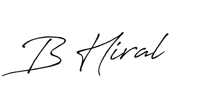 How to make B Hiral name signature. Use Antro_Vectra_Bolder style for creating short signs online. This is the latest handwritten sign. B Hiral signature style 7 images and pictures png