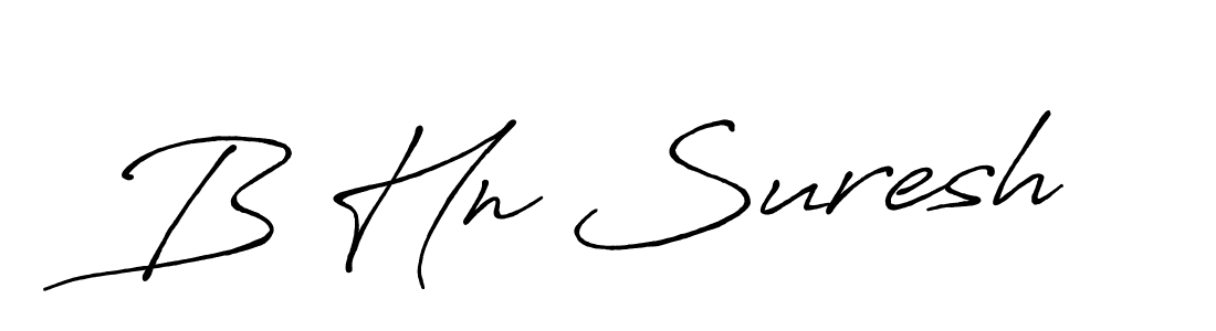 Use a signature maker to create a handwritten signature online. With this signature software, you can design (Antro_Vectra_Bolder) your own signature for name B Hn Suresh. B Hn Suresh signature style 7 images and pictures png