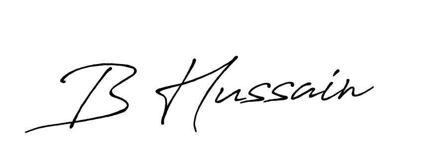 You should practise on your own different ways (Antro_Vectra_Bolder) to write your name (B Hussain) in signature. don't let someone else do it for you. B Hussain signature style 7 images and pictures png