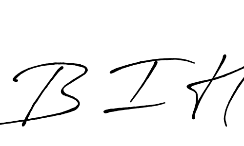 Best and Professional Signature Style for B I H. Antro_Vectra_Bolder Best Signature Style Collection. B I H signature style 7 images and pictures png