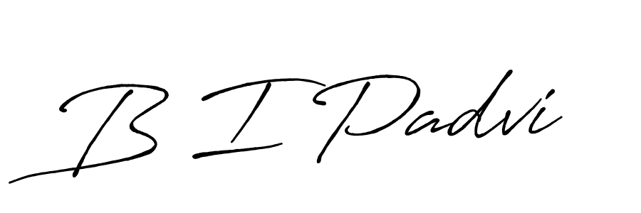 The best way (Antro_Vectra_Bolder) to make a short signature is to pick only two or three words in your name. The name B I Padvi include a total of six letters. For converting this name. B I Padvi signature style 7 images and pictures png