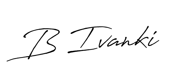 How to make B Ivanki signature? Antro_Vectra_Bolder is a professional autograph style. Create handwritten signature for B Ivanki name. B Ivanki signature style 7 images and pictures png