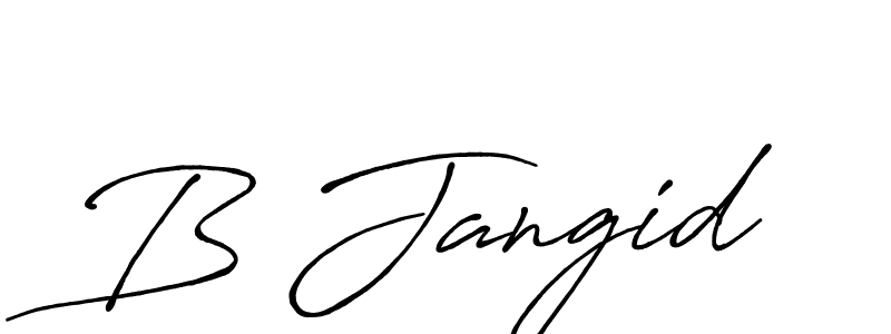 The best way (Antro_Vectra_Bolder) to make a short signature is to pick only two or three words in your name. The name B Jangid include a total of six letters. For converting this name. B Jangid signature style 7 images and pictures png