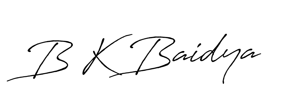 You should practise on your own different ways (Antro_Vectra_Bolder) to write your name (B K Baidya) in signature. don't let someone else do it for you. B K Baidya signature style 7 images and pictures png