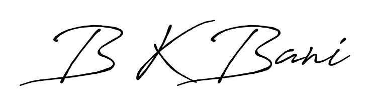 Style your name B K Bani with confidence using Antro_Vectra_Bolder signature design. Simple, elegant, and ready for immediate document use. B K Bani signature style 7 images and pictures png