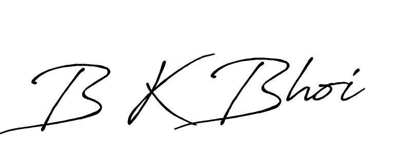 How to make B K Bhoi name signature. Use Antro_Vectra_Bolder style for creating short signs online. This is the latest handwritten sign. B K Bhoi signature style 7 images and pictures png