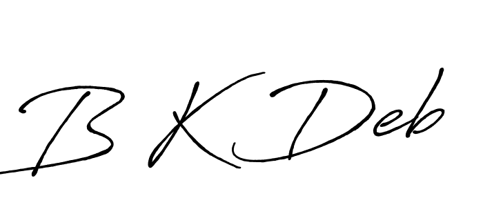 Create a beautiful signature design for name B K Deb. With this signature (Antro_Vectra_Bolder) fonts, you can make a handwritten signature for free. B K Deb signature style 7 images and pictures png