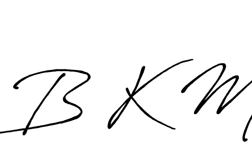 How to make B K M name signature. Use Antro_Vectra_Bolder style for creating short signs online. This is the latest handwritten sign. B K M signature style 7 images and pictures png