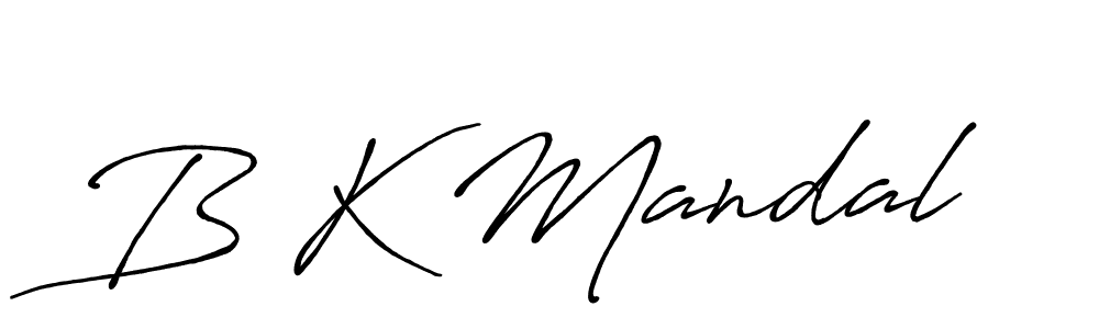 How to make B K Mandal name signature. Use Antro_Vectra_Bolder style for creating short signs online. This is the latest handwritten sign. B K Mandal signature style 7 images and pictures png