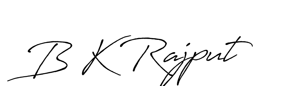 How to make B K Rajput name signature. Use Antro_Vectra_Bolder style for creating short signs online. This is the latest handwritten sign. B K Rajput signature style 7 images and pictures png