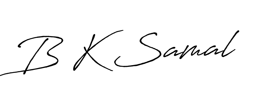 B K Samal stylish signature style. Best Handwritten Sign (Antro_Vectra_Bolder) for my name. Handwritten Signature Collection Ideas for my name B K Samal. B K Samal signature style 7 images and pictures png
