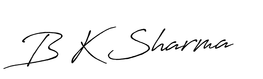 How to make B K Sharma signature? Antro_Vectra_Bolder is a professional autograph style. Create handwritten signature for B K Sharma name. B K Sharma signature style 7 images and pictures png