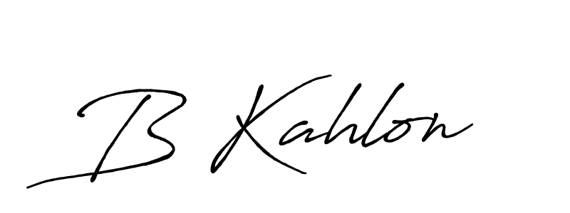 Use a signature maker to create a handwritten signature online. With this signature software, you can design (Antro_Vectra_Bolder) your own signature for name B Kahlon. B Kahlon signature style 7 images and pictures png