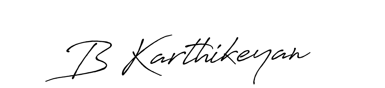 Design your own signature with our free online signature maker. With this signature software, you can create a handwritten (Antro_Vectra_Bolder) signature for name B Karthikeyan. B Karthikeyan signature style 7 images and pictures png