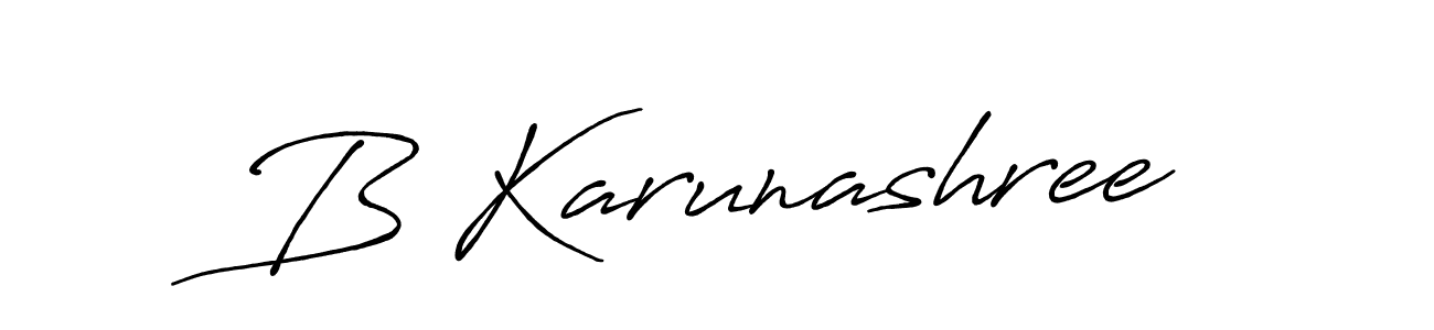 Design your own signature with our free online signature maker. With this signature software, you can create a handwritten (Antro_Vectra_Bolder) signature for name B Karunashree. B Karunashree signature style 7 images and pictures png