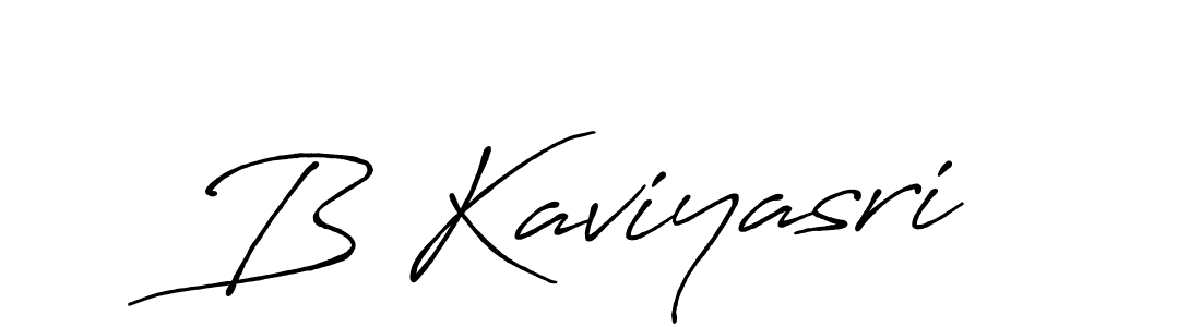 The best way (Antro_Vectra_Bolder) to make a short signature is to pick only two or three words in your name. The name B Kaviyasri include a total of six letters. For converting this name. B Kaviyasri signature style 7 images and pictures png