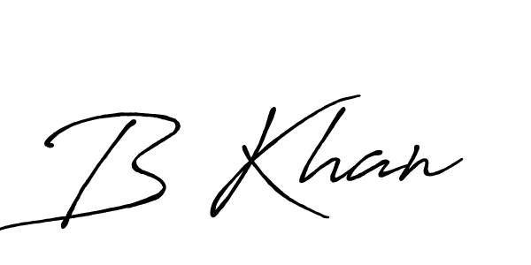 How to make B Khan signature? Antro_Vectra_Bolder is a professional autograph style. Create handwritten signature for B Khan name. B Khan signature style 7 images and pictures png