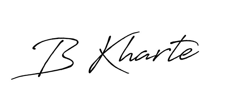 The best way (Antro_Vectra_Bolder) to make a short signature is to pick only two or three words in your name. The name B Kharte include a total of six letters. For converting this name. B Kharte signature style 7 images and pictures png