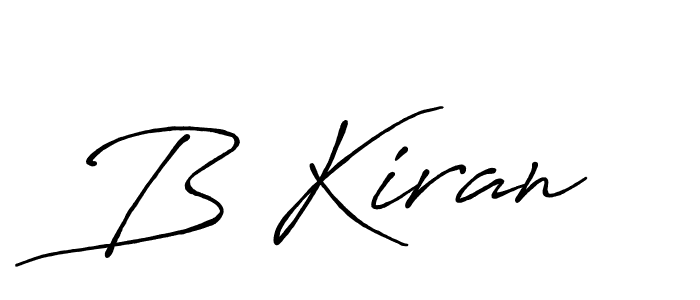 Make a beautiful signature design for name B Kiran. With this signature (Antro_Vectra_Bolder) style, you can create a handwritten signature for free. B Kiran signature style 7 images and pictures png