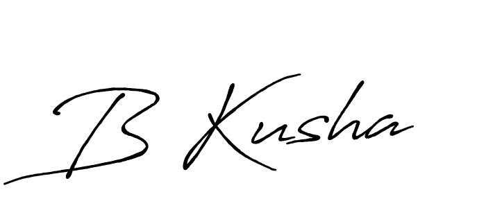 Create a beautiful signature design for name B Kusha. With this signature (Antro_Vectra_Bolder) fonts, you can make a handwritten signature for free. B Kusha signature style 7 images and pictures png