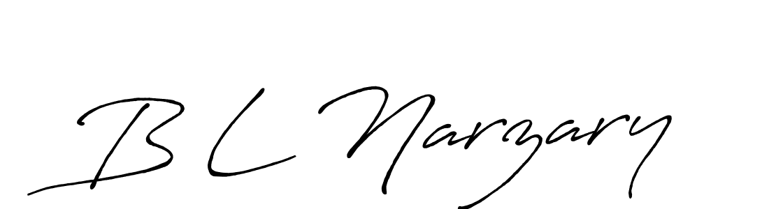 Use a signature maker to create a handwritten signature online. With this signature software, you can design (Antro_Vectra_Bolder) your own signature for name B L Narzary. B L Narzary signature style 7 images and pictures png