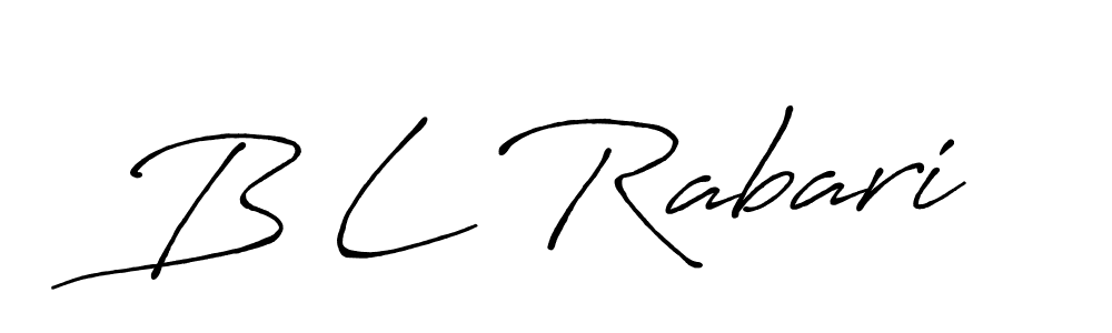 How to make B L Rabari name signature. Use Antro_Vectra_Bolder style for creating short signs online. This is the latest handwritten sign. B L Rabari signature style 7 images and pictures png