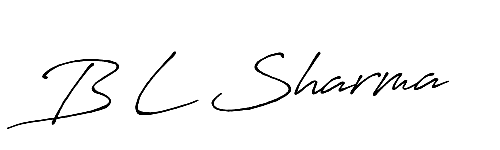 Create a beautiful signature design for name B L Sharma. With this signature (Antro_Vectra_Bolder) fonts, you can make a handwritten signature for free. B L Sharma signature style 7 images and pictures png