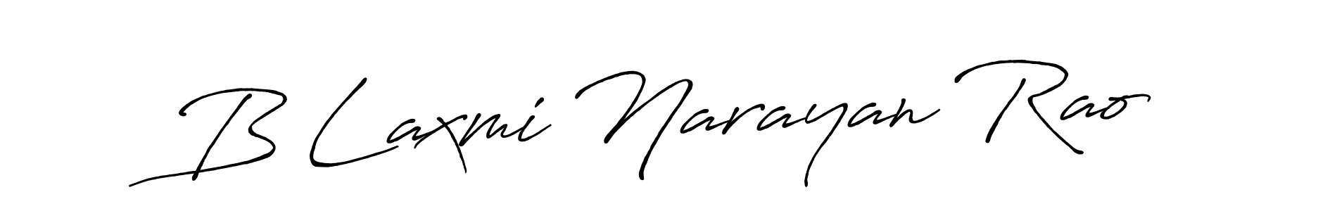 Use a signature maker to create a handwritten signature online. With this signature software, you can design (Antro_Vectra_Bolder) your own signature for name B Laxmi Narayan Rao. B Laxmi Narayan Rao signature style 7 images and pictures png