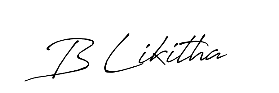 Make a beautiful signature design for name B Likitha. With this signature (Antro_Vectra_Bolder) style, you can create a handwritten signature for free. B Likitha signature style 7 images and pictures png