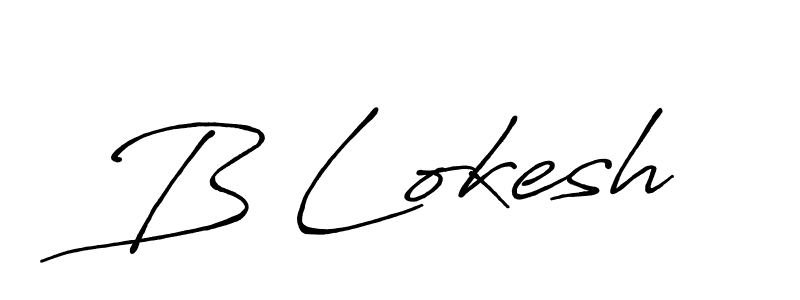 The best way (Antro_Vectra_Bolder) to make a short signature is to pick only two or three words in your name. The name B Lokesh include a total of six letters. For converting this name. B Lokesh signature style 7 images and pictures png
