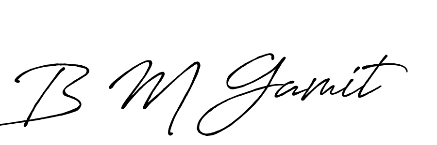 B M Gamit stylish signature style. Best Handwritten Sign (Antro_Vectra_Bolder) for my name. Handwritten Signature Collection Ideas for my name B M Gamit. B M Gamit signature style 7 images and pictures png