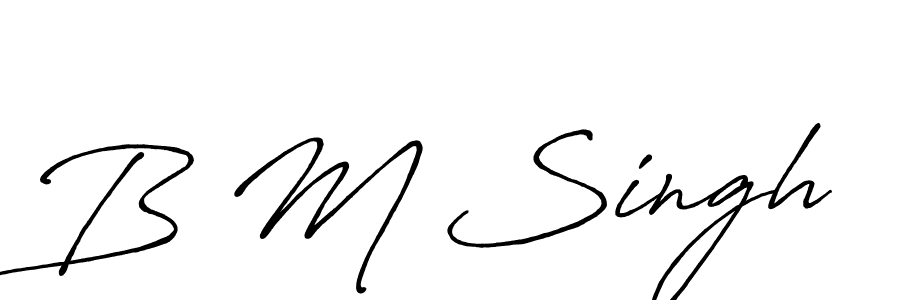 How to make B M Singh signature? Antro_Vectra_Bolder is a professional autograph style. Create handwritten signature for B M Singh name. B M Singh signature style 7 images and pictures png