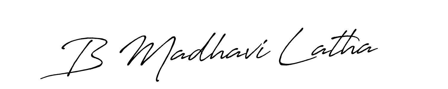 Also we have B Madhavi Latha name is the best signature style. Create professional handwritten signature collection using Antro_Vectra_Bolder autograph style. B Madhavi Latha signature style 7 images and pictures png