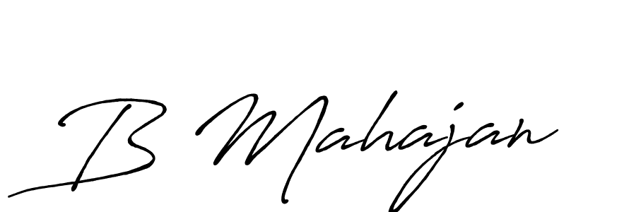 Make a beautiful signature design for name B Mahajan. With this signature (Antro_Vectra_Bolder) style, you can create a handwritten signature for free. B Mahajan signature style 7 images and pictures png