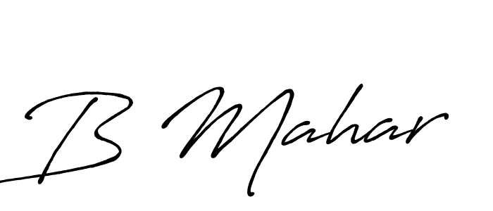 Create a beautiful signature design for name B Mahar. With this signature (Antro_Vectra_Bolder) fonts, you can make a handwritten signature for free. B Mahar signature style 7 images and pictures png