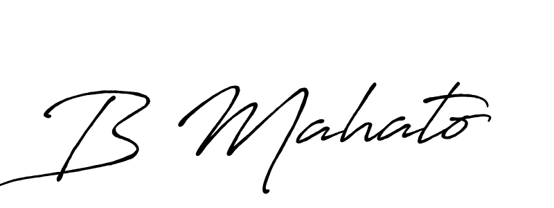 Create a beautiful signature design for name B Mahato. With this signature (Antro_Vectra_Bolder) fonts, you can make a handwritten signature for free. B Mahato signature style 7 images and pictures png