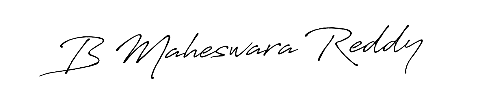 Make a beautiful signature design for name B Maheswara Reddy. With this signature (Antro_Vectra_Bolder) style, you can create a handwritten signature for free. B Maheswara Reddy signature style 7 images and pictures png