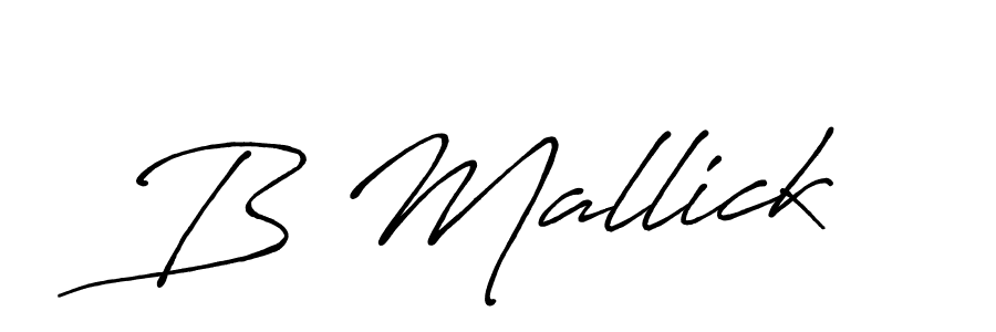 B Mallick stylish signature style. Best Handwritten Sign (Antro_Vectra_Bolder) for my name. Handwritten Signature Collection Ideas for my name B Mallick. B Mallick signature style 7 images and pictures png