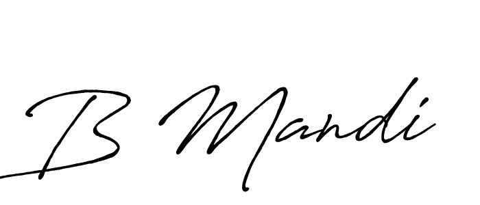 How to make B Mandi name signature. Use Antro_Vectra_Bolder style for creating short signs online. This is the latest handwritten sign. B Mandi signature style 7 images and pictures png