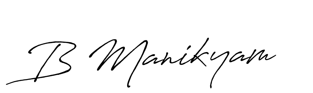 Make a beautiful signature design for name B Manikyam. With this signature (Antro_Vectra_Bolder) style, you can create a handwritten signature for free. B Manikyam signature style 7 images and pictures png