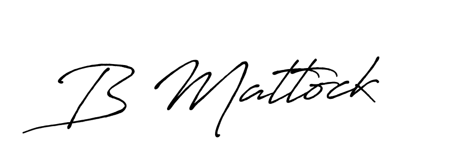 Create a beautiful signature design for name B Mattock. With this signature (Antro_Vectra_Bolder) fonts, you can make a handwritten signature for free. B Mattock signature style 7 images and pictures png