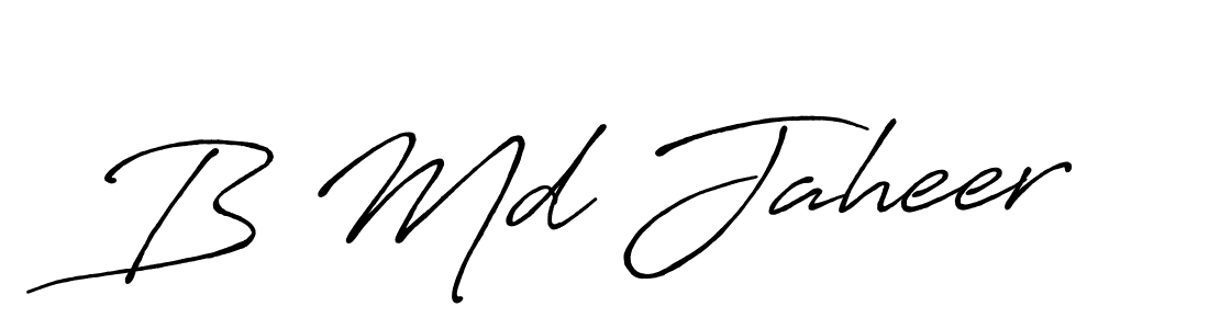 How to make B Md Jaheer name signature. Use Antro_Vectra_Bolder style for creating short signs online. This is the latest handwritten sign. B Md Jaheer signature style 7 images and pictures png