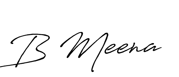 Create a beautiful signature design for name B Meena. With this signature (Antro_Vectra_Bolder) fonts, you can make a handwritten signature for free. B Meena signature style 7 images and pictures png