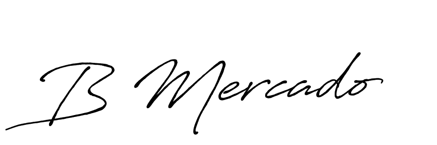 How to make B Mercado name signature. Use Antro_Vectra_Bolder style for creating short signs online. This is the latest handwritten sign. B Mercado signature style 7 images and pictures png