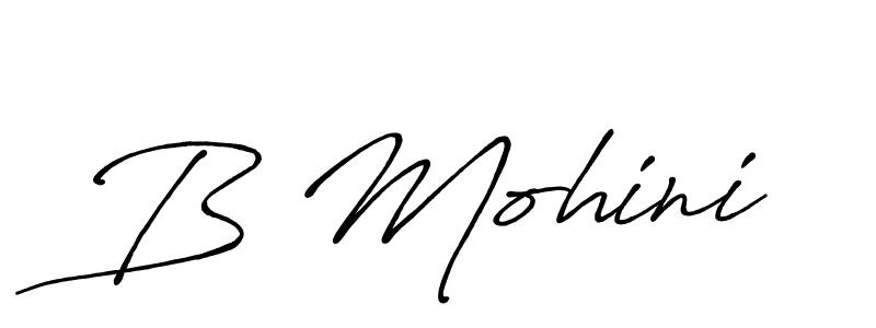 How to make B Mohini name signature. Use Antro_Vectra_Bolder style for creating short signs online. This is the latest handwritten sign. B Mohini signature style 7 images and pictures png