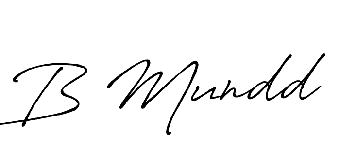 How to make B Mundd signature? Antro_Vectra_Bolder is a professional autograph style. Create handwritten signature for B Mundd name. B Mundd signature style 7 images and pictures png