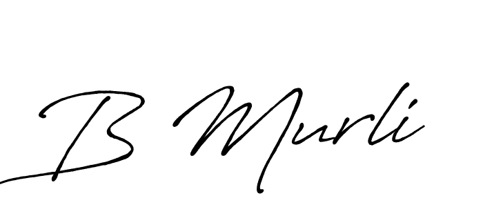 How to make B Murli name signature. Use Antro_Vectra_Bolder style for creating short signs online. This is the latest handwritten sign. B Murli signature style 7 images and pictures png